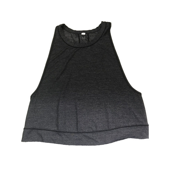 Lululemon Women High Neck Cropped Race Length Tank Top Pullover Navy M - Picture 1 of 5